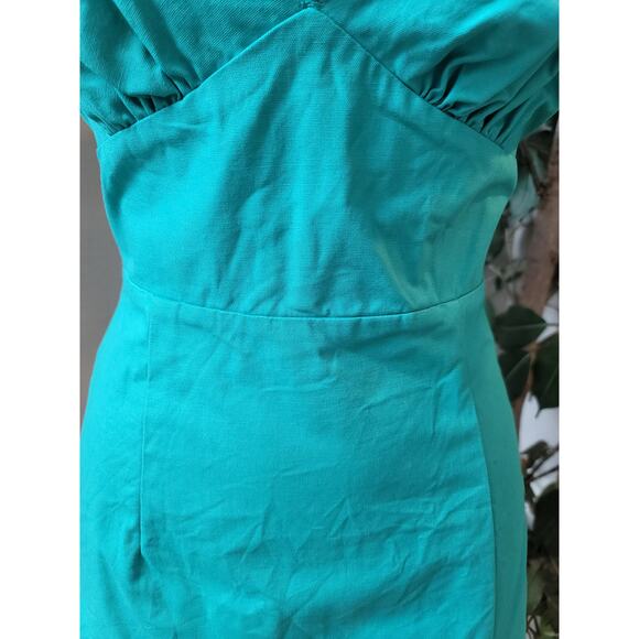 Pink Lily Dress Womens XS Teal Sleeveless Mini Fringe Trim Slit Party Summer - Picture 8 of 10